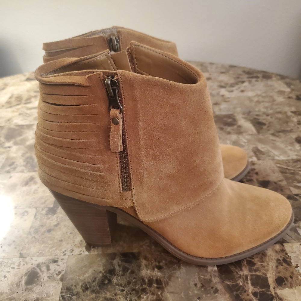 Jessica Simpson Cerrina Boot sz 10M/40 Tan Suede Ankle Stack heel western cowboy